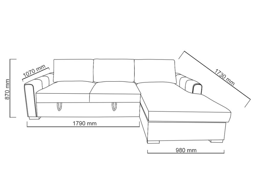 Kích thước sofa chữ L dao động khác nhau tùy theo không gian