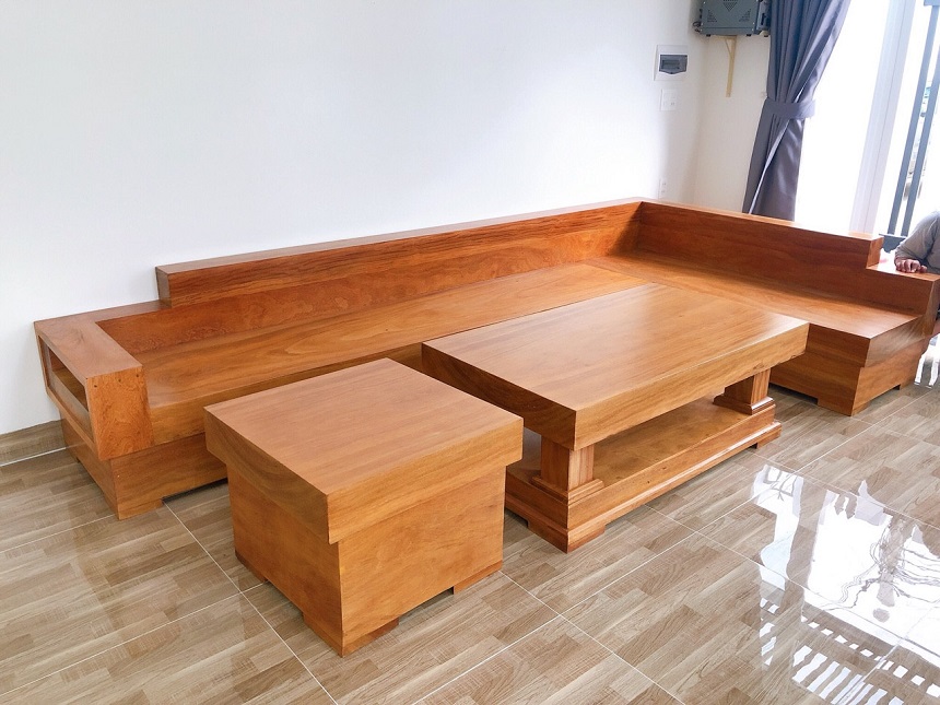 Kích thước sofa chữ L nguyên khối phù hợp nhiều diện tích phòng khách