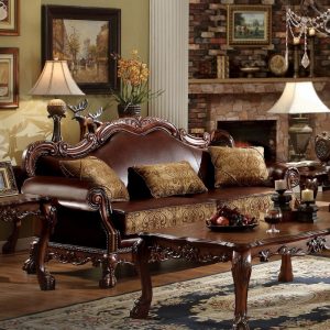 Sofa gỗ sồi vân nâu đỏ xa hoa