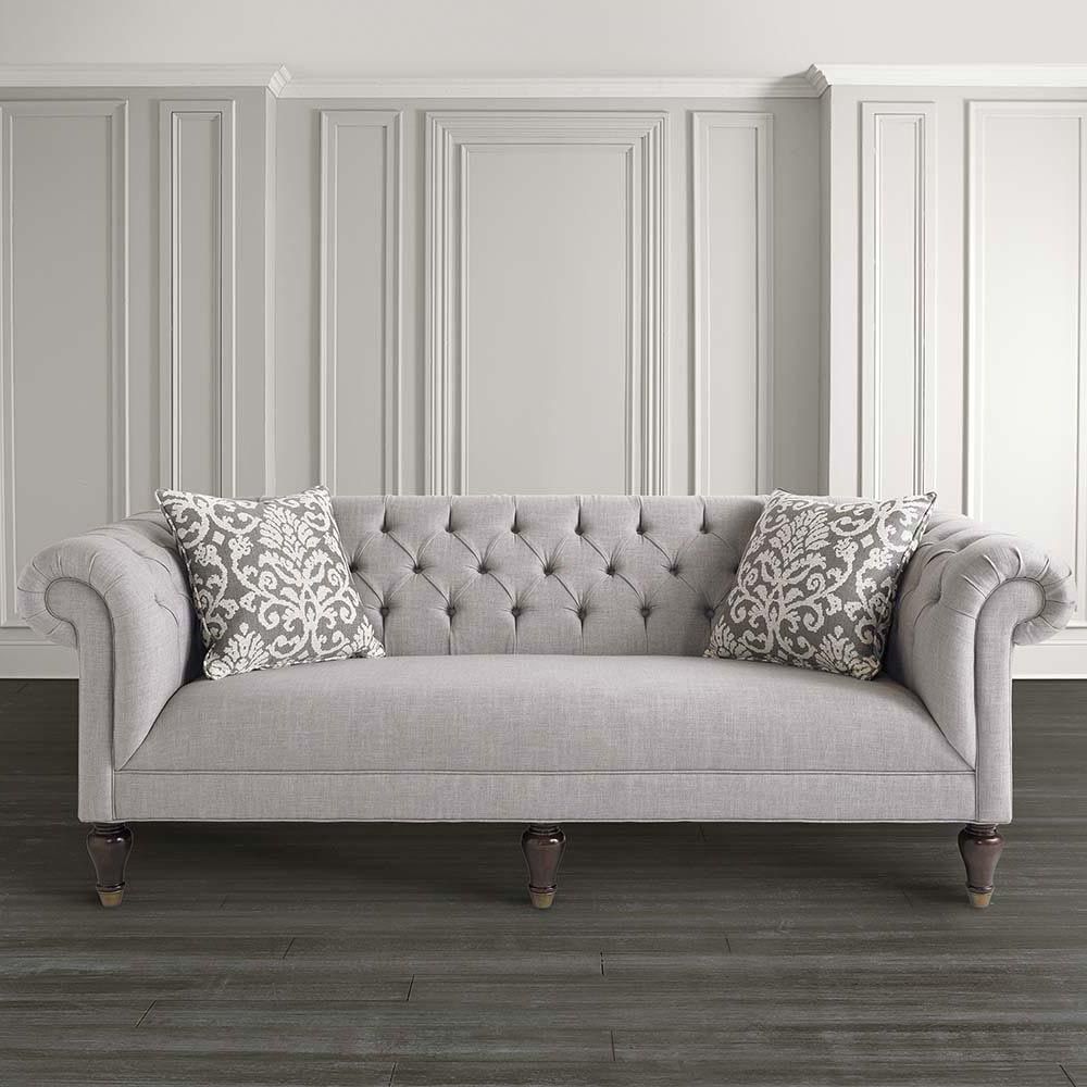 Sofa văng đẹp Hà Nội chất liệu vải xám trung tính