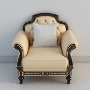Ghế sofa gỗ đơn là điểm nhấn tinh tế cho phòng khách