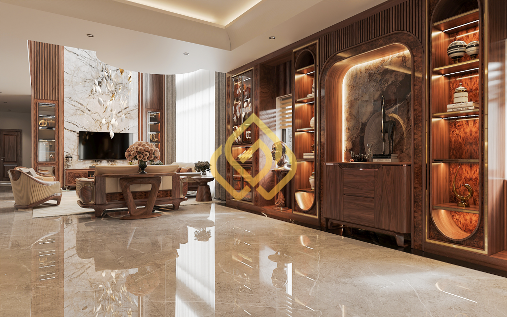 Các mẫu tủ trang trí gỗ óc chó đẹp được ưa chuộng