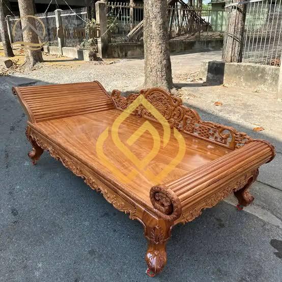 Ghế đọc sách gỗ gõ đỏ tự nhiên
