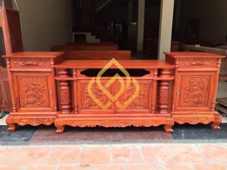 Kệ tivi gỗ gỏ đỏ