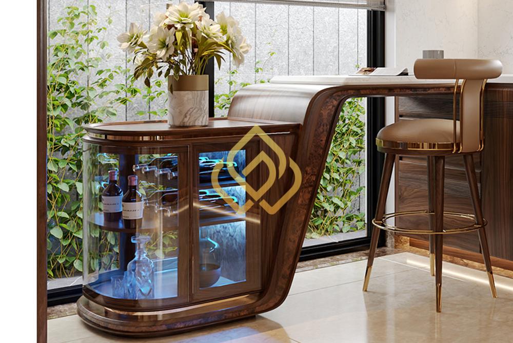 Gợi Ý Thiết Kế Quầy Bar Gỗ Óc Chó Đẹp Cho Từng Không Gian