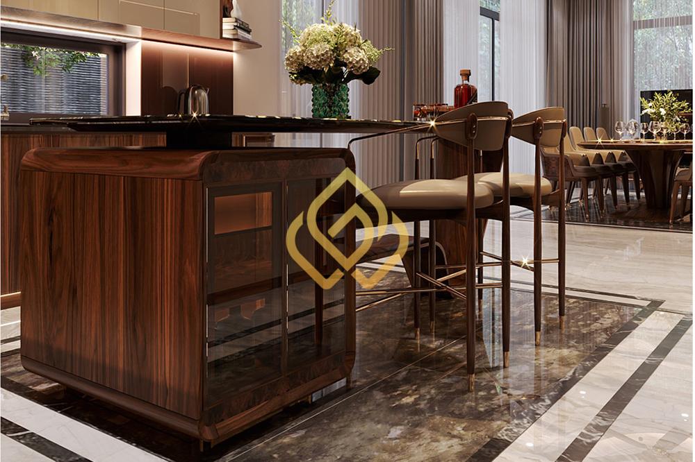 Xu hướng quầy bar gỗ óc chó hot